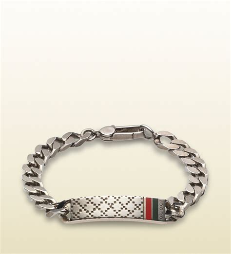 gucci men bracelet silver